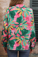 Load image into Gallery viewer, Floral Print Collared Neck Long Sleeve Shirt