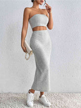 Load image into Gallery viewer, Ribbed Tube Top & Midi Skirt Set
