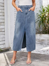 Load image into Gallery viewer, Optimista Denim Skirt with Pockets