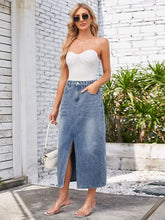 Load image into Gallery viewer, Optimista Denim Skirt with Pockets
