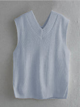 Load image into Gallery viewer, Ribbed V-Neck Sleeveless Sweater Vest