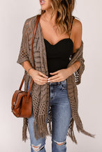 Load image into Gallery viewer, Fringe Hem Slit Open Front Cardigan