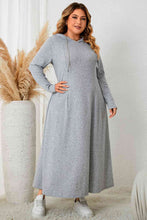 Load image into Gallery viewer, Plus Size Long Sleeve Hooded Maxi Dress