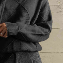 Load image into Gallery viewer, Geometric Turtleneck Long Sleeve Sweater