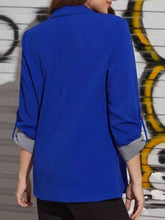 Load image into Gallery viewer, Lapel Collar Roll-Tab Sleeve Blazer
