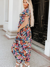 Load image into Gallery viewer, Printed V-Neck Short Sleeve Maxi Dress