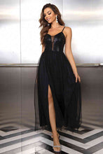 Load image into Gallery viewer, Spaghetti Strap Slit Mesh Dress