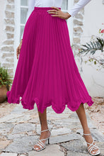 Load image into Gallery viewer, Frill Trim Smocked Waist Midi Skirt