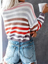 Load image into Gallery viewer, Striped Round Neck Knit Top