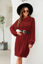 Load image into Gallery viewer, Lantern Sleeve Sweater Dress