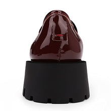 Load image into Gallery viewer, ISOMEI Women's Chunky Heel Loafers Platform Patent Leather Chunky Loafers Oxfords Shoes with Metal(Red,11)