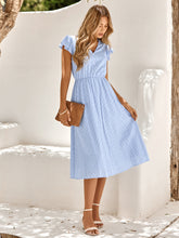 Load image into Gallery viewer, V-Neck Flutter Sleeve Midi Dress