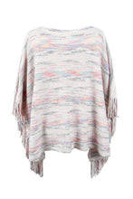 Load image into Gallery viewer, Round Neck Fringe Detail Sleeve Poncho