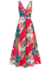 Load image into Gallery viewer, Slit Tied Printed Surplice Dress