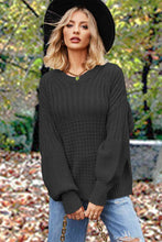 Load image into Gallery viewer, Round Neck Lantern Sleeve Sweater