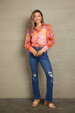 Load image into Gallery viewer, Double Take Collared Neck Lantern Sleeve Shirt