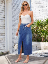 Load image into Gallery viewer, Optimista Denim Skirt with Pockets