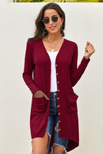 Load image into Gallery viewer, V-Neck Long Sleeve Cardigan with Pocket