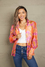 Load image into Gallery viewer, Double Take Collared Neck Lantern Sleeve Shirt