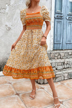 Load image into Gallery viewer, Bohemian Square Neck Puff Sleeve Dress