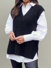 Load image into Gallery viewer, V-Neck Slit Sweater Vest
