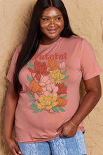 Load image into Gallery viewer, GRATEFUL Flower Graphic Cotton T-Shirt