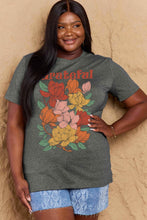 Load image into Gallery viewer, GRATEFUL Flower Graphic Cotton T-Shirt