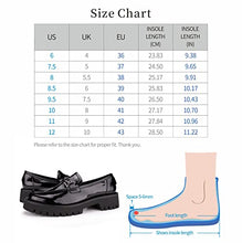 Load image into Gallery viewer, ISOMEI Women's Chunky Heel Loafers Platform Patent Leather Chunky Loafers Oxfords Shoes with Metal(Red,11)