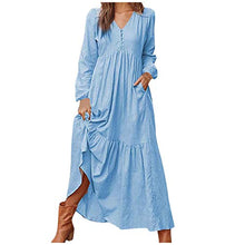 Load image into Gallery viewer, HELLORSO Women Summer New Dresses 2023 High-Waisted Fashion Appealing Ladies Casual Dresses Elegant Dresses for Women Blue