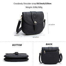 Load image into Gallery viewer, forestfish Ladie's PU Leather Vintage Hollow Bag Crossbdy Bag Shoulder Bag (Black)