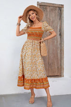 Load image into Gallery viewer, Bohemian Square Neck Puff Sleeve Dress