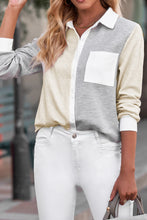 Load image into Gallery viewer, Color Block Curved Hem Shirt
