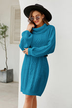 Load image into Gallery viewer, Lantern Sleeve Sweater Dress
