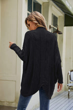 Load image into Gallery viewer, Mixed Knit Open Front Dolman Sleeve Cardigan