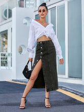 Load image into Gallery viewer, Karly Button Down Denim Skirt