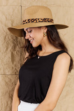 Load image into Gallery viewer, Wild One Leopard Ribbon Straw Hat