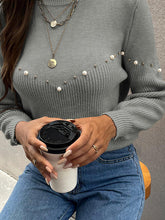 Load image into Gallery viewer, Pearl Round Neck Sweater