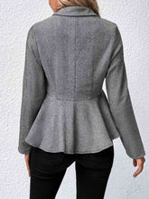 Load image into Gallery viewer, Ruffle Hem Collared Blazer