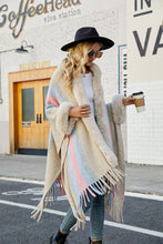 Load image into Gallery viewer, Color Block Fringe Detail Poncho