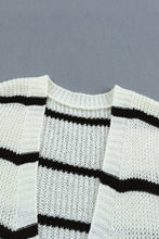 Load image into Gallery viewer, Woven Right Striped Open Front Rib-Knit Duster Cardigan