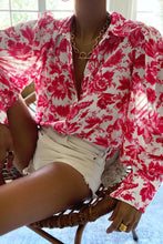 Load image into Gallery viewer, Double Take Collared Neck Lantern Sleeve Shirt