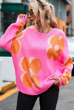 Load image into Gallery viewer, Flower Dropped Shoulder Sweater