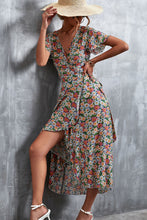 Load image into Gallery viewer, Floral Surplice Neck Tied Midi Dress