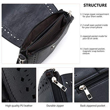 Load image into Gallery viewer, forestfish Ladie's PU Leather Vintage Hollow Bag Crossbdy Bag Shoulder Bag (Black)
