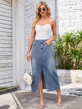 Load image into Gallery viewer, Optimista Denim Skirt with Pockets
