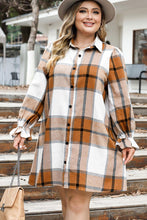 Load image into Gallery viewer, Pleasant Plaid Button Up Shirt Dress