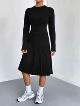 Load image into Gallery viewer, Rib-Knit Sweater and Skirt Set