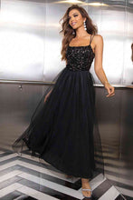 Load image into Gallery viewer, Lace-Up Backless Mesh Dress