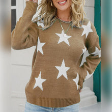 Load image into Gallery viewer, Star Pattern Round Neck Sweater