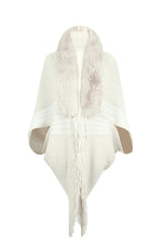 Load image into Gallery viewer, Striped Fringe Detail Long Sleeve Poncho